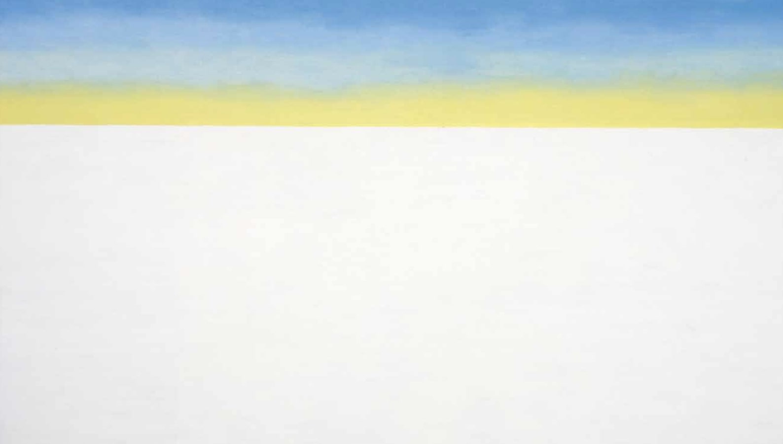 Georgia O’Keeffe: Sky Above Clouds – Yellow Horizon and Clouds, 1976–1977, olaj, vászon, 121,9 × 213,4 cm, Georgia O’Keeffe Museum, Santa Fe, © Georgia O’Keeffe Museum / Adagp, Paris, 2021 / HUNGART © 2021